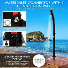 CFDZCP Outdoor Shower kit 20L Solar Garden Shower System with Shower Head and Foot Shower Tap,Vertical Garden Shower Water Temperature Up to 60℃ Solar Powered Outdoor Heater Showers