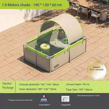 KJLYLPP Outdoor Large Swimming Pool,Pool with Canopy,Villa Courtyard Sunshade Home Adult Bracket Removable Folding Swimming Pool (1.9m)