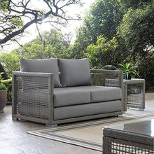 Modway Aura Wicker Rattan Outdoor Patio 52" Loveseat with Cushions in Gray Gray