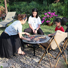 Outdoor Fire Pit Portable Fire Pit, Round Outdoor Fireplace and Grill Set, Used for Backyard Garden Patio Terrace, 86cm/33.9"