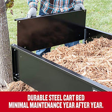 CRAFTSMAN, CMXGZBF7124355, 750-lb Capacity Steel Tow Behind Dump Cart, 12 Cubic Feet Capacity, Removable Tailgate - Garden Utility Trailer, 16” x 4” Pneumatic Tires