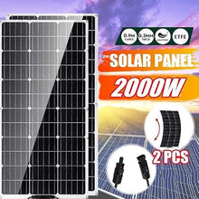 KZZAAO 2000W Solar Panel Flexible Solar Cell 18V ETFE DIY Cable Waterproof Outdoor Car RV Rechargeable Power System for Car RY