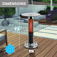 SereneLife Infrared Patio Heater, Electric Patio Heater for Indoor/Outdoor Use, Portable Table Heater with Remote Control, 1500 W, for Restaurant, Patio, Backyard, Garage, Decks (Off Black)