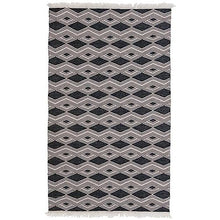 Benzara Handwoven Diamonds Patio Maya Area Rug 8x10 Charcoal Gray