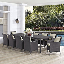 Modway Convene 11-pc Outdoor Patio Dining Set Espresso Orange
