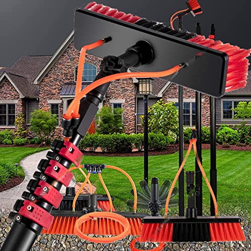 JINTAOMA Water Fed Pole Kit,Window and Solar Cleaning Pole Water Fed Telescopic Brush,Window and Solar Panel Cleaning System Windows Cleaning & Washing,5.4M/18FT
