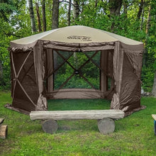 CLAM Pop Up Screen Tent & Shelter, Outdoor Camping Gazebo Canopy 12.5' Brown