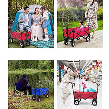 Handcart, Folding Garden Trolley Cart Heavy Duty Wagon Multi-Function Shopping Cart Load：80Kg
