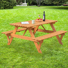 A-Frame Outdoor Patio Deck Garden Picnic Table, Stained