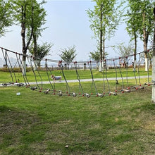 HAZEK Outdoor Swing Bridge, Made of Wood, 16mm Thickened Nylon Rope, Super Strong Load-Bearing Capacity, Suitable for Kindergartens and Outdoor Activities(Size:6m)