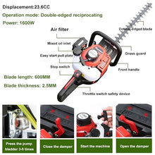 WEIMILOR 23.66cc 2 Cycle Gas Hedge Trimmer 1500-Hour Durable Blades, Double-Layer Air Filter Protection, Cuts 2" Branches Effortlessly - Low Vibration Design