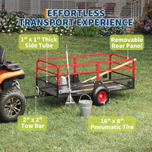 GarveeLife ATV UTV Tow Behind Dump Trailer 1500 lbs 20 Cubic Feet, Red