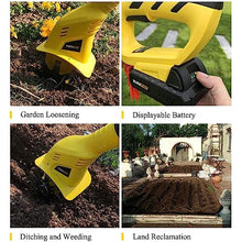 Electric Tiller,Cordless Garden Tiller Rotavator, Depth 17cm, Cultivated Land Width 10cm, Adjustable Cultivator for The Garden,Vegetable Plots,110V (110V)