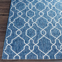 MARK & DAY Outdoor Rug 10x14 Valentijn Traditional Denim Non-Shedding Area Rug