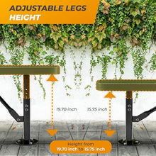 OUTTANS Heavy-Duty Outdoor Metal Bench (6 Ft - Surface, Green)
