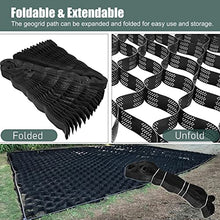 Blazea Paver Path Base Gravel Ground Grid, Walkway Driveway Grids for Gravel, Outside Long Geo Grid Shed Base, Honeycomb Hdpe Garden Edging Grid(6x7M/19.7x22.9FT)