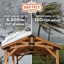 Backyard Discovery Arlington 12' x 10' Cedar Wood Outdoor Gazebo Pavilion with Hardtop Roof Walnut