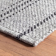 Dash & Albert Handwoven Melange Stripe Rug 8x10 Feet Grey/Black