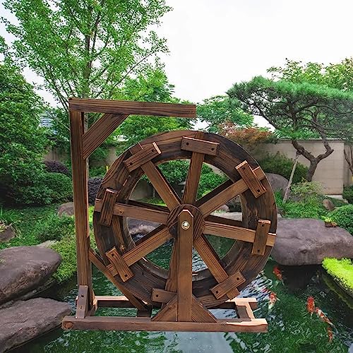 Water Wheel Fountain,Wheel Waterfall Wooden Outdoor Wheels Fountain Vintage Rustic Ornamental Pond Decorative,for Balcony Patio Garden Fountain,Porch,Yard (Size : Diameter 90cm)