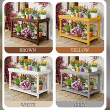 Garden Pot Bench Table, 2-Tier Plant Shelf,Indoor Outdoor Flower Pot Display Shelf Rack, Multiple Ladder Stand Planter Holder (Color : Grey, Size : 110x60x85cm)