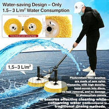 Solar Panel Cleaning Equipment, Battery Powered Solar Panel Brush, Water Fed Cleaning Kit with Aluminum Telescopic Pole, Dual Head Cleaner for Heavy Dirt, Bird Waste & Large Installations 7.5m/24ft
