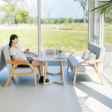 JOSOGO 3-Piece Outdoor Indoor Seating Set, Water-Resistant Solid Wood Frame with Fade-Proof Light Gray Cushions for Garden & Reading Nook(5)