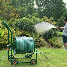 CFDZCP Garden Hose Reels Garden Hose Reel Cart with Wheels，40/50/100M Portable Hose Holder with Pressure Wash Whip Hose, for Garden Lawn Patio Hose Storage and Watering(50 m)