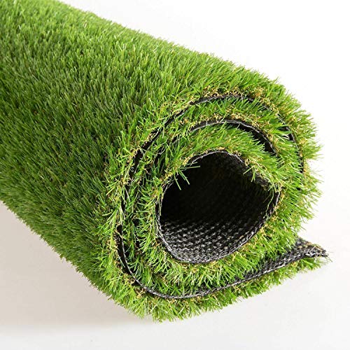 Artificial Grass 13ft x 82ft - Drainage Holes & Rubber Backing Synthetic Thick Lawn Turf Carpet Perfect for Indoor/Outdoor Landscape,(1066 Square ft), Green