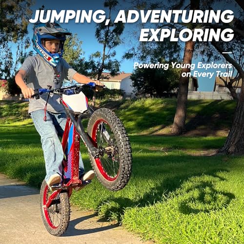 TUIBOKA Kids Electric Dirt Bike 36V 500W 3 Speed 15.5 MPH Red