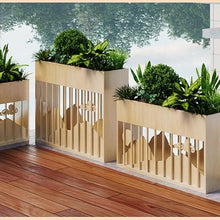 FYorbitH Flower Box Wood Grain Planter Box Flower Trough Green Plant Container Partition(Medium)