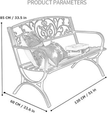 ERoomQ Outdoor GThe Bench,Park Benches for Outside, Cast Iron Metal GThe Bench, Conservatory, Patio, Lawn or GThe Seat - 2 Seater