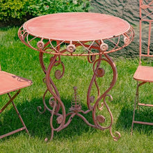 Zaer Ltd. Three Piece Metal Bistro Set with Aster Flower Accents Copenhagen 1843" (Flamingo Pink)