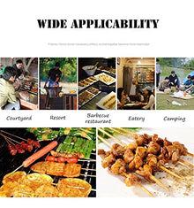 PreAsion 35 Inch BBQ Rotisserie Grill Roaster Stainless Steel Barbecue Charcoal Grill with Back Cover Automatic Rotary Pig Lamb Spit Kit 15W 110V