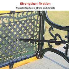 ELUKHT Park Garden Terrace Benches Outdoor Bench, Weatherproof Lounge Benches with Cast Iron Frame and Solid Wood, 2-3 Seater Courtyard Bench with Backrest Armrests (Benches)