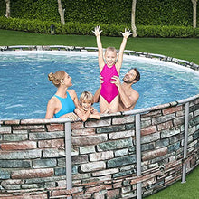 Power Steel Bestway 56881E 20-Ft Diameter Frame Round Above Ground Swimming Pool Set Multi