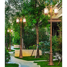 iumLeap 175Cm Outdoor Garden Lamp Post Light Bollard Path Lamp Pillar Lamp Mains Powered Street Light Glass Lantern Pillar Post Light Ip65 Waterproof Pole Light Lighting Fixt(225cm)