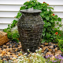 Aquascape 24 Inch Stacked Urn Kit Outdoor Fountain Slate Gray