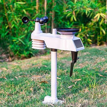 SHANBOYU Wireless Weather Station with Outdoor Sensor, Weather Station with Solar Cell, Measures Weather ecast, temperature, air pressure, humidity, wind meter, rain meter, moon phase, alarm clock