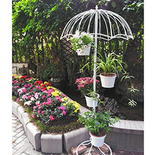 RWGOVLU Country Iron Umbrella Flower Stand,Flower Shop Balcony Courtyard Floor-to-Ceiling,Ornaments Retro Wrought Iron Garden Flower Stand