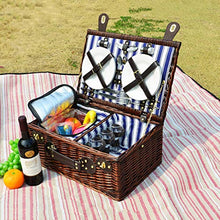 Storage Basket,Picnic Bags Garden&Outdoors Deluxe 4 Person Traditional Hamper with Cooler Compartment and Bottle Baskets Travel Camping