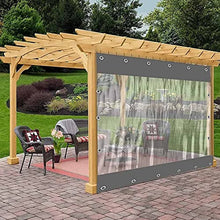 Outdoor Clear Tarp Curtain, PVC Heavy Duty Waterproof Tarpaulin Side Panels with Eyelets, Transparent Tarpaulin Partition Rain Curtain for Pergola, Porch, Gazebo, Patio,W×H-3.8×2.2m(12.5 * 7.2ft)