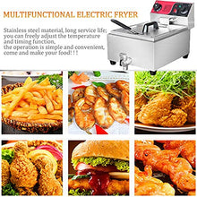 Dntum Fryer Basket, Electric Fryer 6L 2500W Single Fryer with Oil Filter, Commercial Fryer with Thermostat and Timer Function, Easy Cleaning