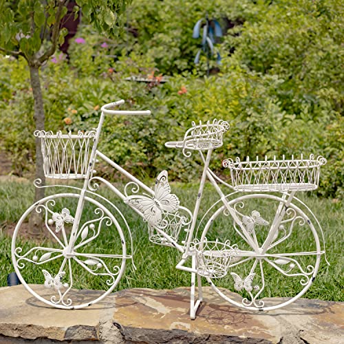 Zaer Ltd. Bicycle Plant Stand (Antique White)
