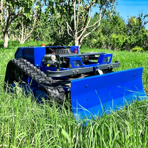 RC Lawn Mower with Plow Attachment – Hybrid Gas-Electric, 1600W Brushless, 0.79-5.9" Height, 45° Slope – for Large Turf, Estate, Snow Clearing – Versatile Year-Round Tool