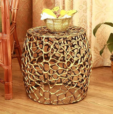 Zeckos SPI Home Bronze Finish Cast Aluminum Branch and Lattice Pattern Garden Stool Outdoor Décor