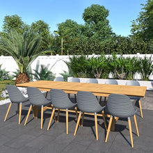 Amazonia Rectangular Extendable Patio Dining Set with 10 Chairs, 11-Piece, Grey