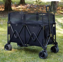 Collapsible Wagon Folding Wagon Large Outdoor Portable Garden Cart Sand Cart with Big Wheels Adjustable Handle for Camping Garden Cart