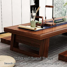 WXFJHH Japanese Style Floor Table Set with 4 Stools Wooden Coffee Table Tatami Tea Table Low Sitting Table Vintage Kotatsu Dining Table Brown 120x60x35cm(140x60x35cm)