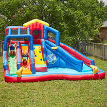 BANZAI Hydro Blast Inflatable Water Park with Slides & Pool Blue/Red