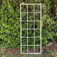 Classic Metal Garden Trellis, White, with 12" Ground Stake, Plant Trellis, All Aluminum, Handmade, 65" x 27", Garden Decor